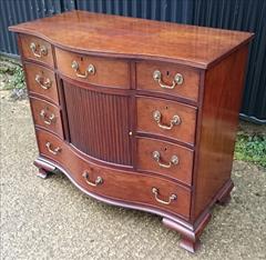 121020191760 Serpentine Front Antique Chest of Drawers Tambour 40¾W 21D 34H 12.JPG